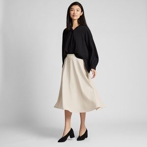 Uniqlo Draped Circle Skirt (Natural)